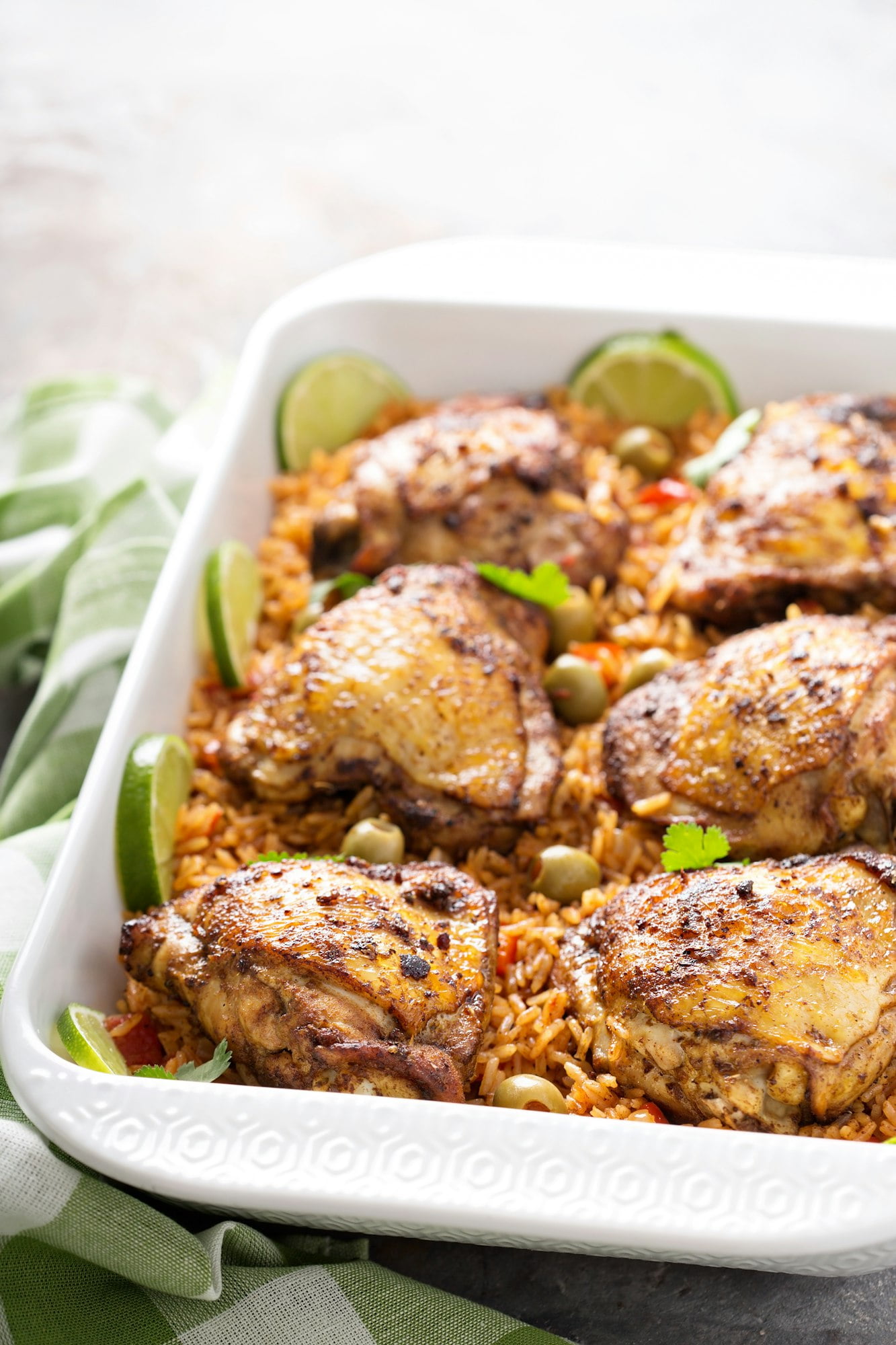 Arroz con Pollo, seared chicken with spanish rice